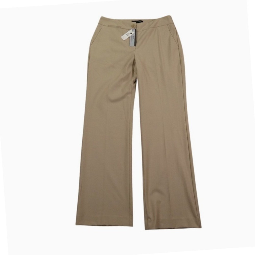 Talbots Heritage Fit Straight Leg Pants Women 4P Beige Tan Dress New Tags Career